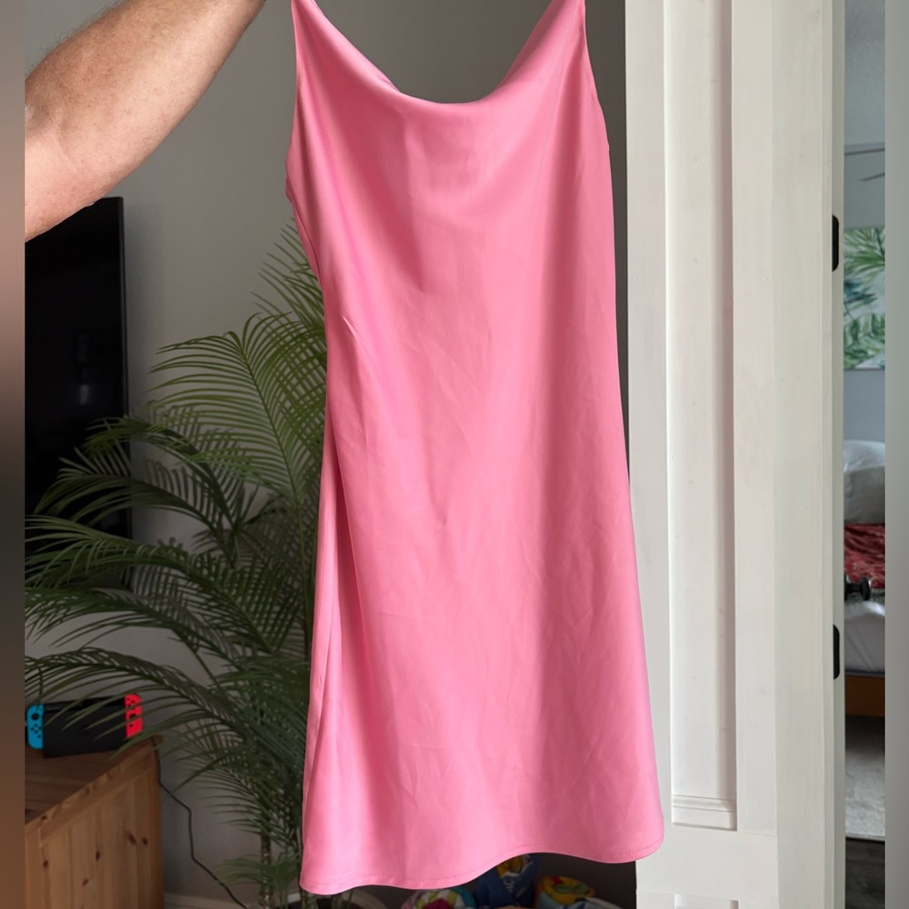 Cowl Pink Slip Dress